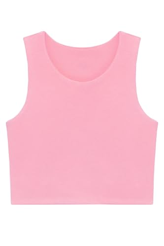 Image of Lilax Girls' Double Lined Sleeveless Basic Crop Tank Top