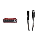Interfaz de audio USB Scarlett 4i4 de 3.ª gen. de Focusrite para grabar, componer y retransmitir. & Cable de micrófono balanceado de la serie Black de Roland de 3 m de longitud - RMC-B10