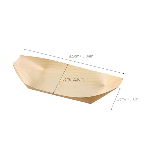 Platos desechables en forma de barco de madera 150 pcs miniatura 2