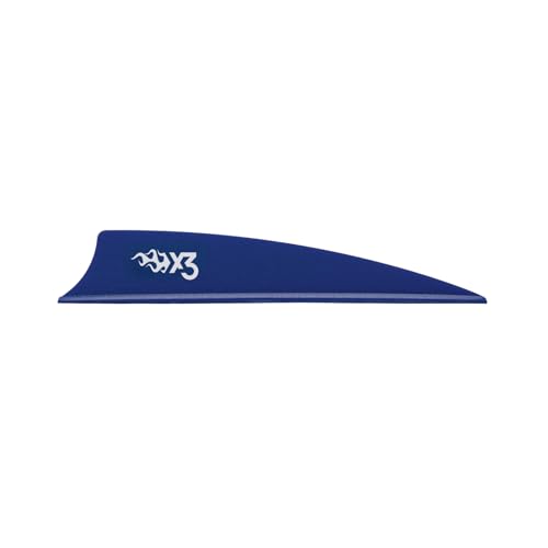 Ailettes X3 Bohning bleues de 7.6 cm pour flèches de tir à l'arc en pack de 36 pièces