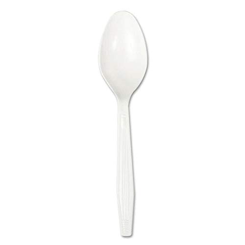 Boardwalk BWKSPOONHW Heavyweight Polystyrene Teaspoon Cutlery - White (1000/Carton)
