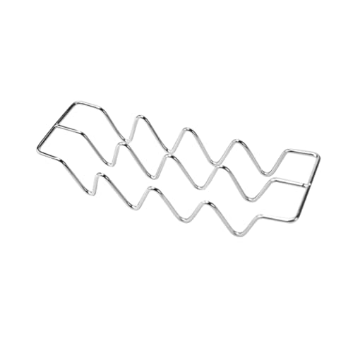 MOLUCKFU Stainless Steel Wavy Pancake Stand Rack Mexican Taco Holder Baking Tool