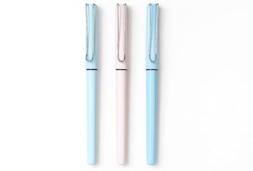 Image of Figo Skyline Refillable Liquid Ink Roller Pen 0.6mm - Premium Refillable Smooth Writing Pens | Stylish Pastel Body Colors | Pack of 3 pens and 2 Refills