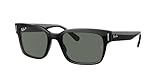 Ray-Ban Men's RB2190 Jeffrey Square Sunglasses, Black/G-15 Green Polarized, 53 mm