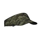 Military Camo Camouflage Black Brown Green Army Hunting Sports Sun Visor Hats Adjustable Men Women Lightweight Packable Cooling Empty Top Visor Hat for Running, Tennis, Golf