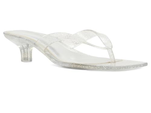 Image of Steve Madden Women's Tracie Heeled Sandal, Silver Glitter Jelly, 6 UK