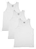 TREDECIM Men Organic Cotton Crew Neck Tank Tops Casual Classic Sleeveless Undershirts Pack of 3 (White, X-Large)