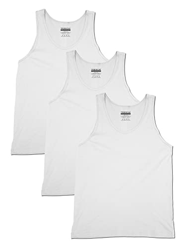 TREDECIM Men Organic Cotton Crew Neck Tank Tops Casual Classic Sleeveless Undershirts Pack of 3