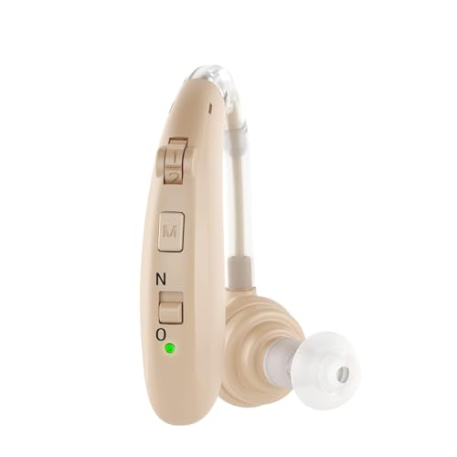 Bluetooth Rechargeable Hearing Aid for Seniors & Adults Soft Ear Hook 360° Rotation Universal Fit Easy Use Premium Comfort Design,bluetooth mode,small,Easy to use