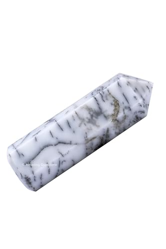 Image of Amazing Gemstone Large Dendrite Opal Crystal Towers ~ Natural Healing Crystal Point Obelisk for Reiki Healing and Crystal Grid (5.5 inch to 6 inch INCH)