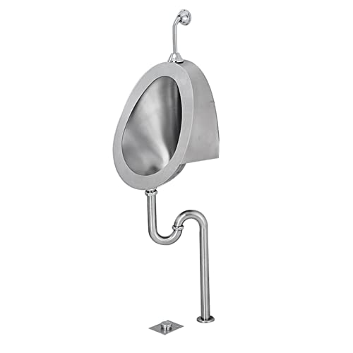 OTQEFTN Wall-Mounted Men's Flushing Urinal,304 Stainless Steel Toilet/Commercial Urinal Bathroom Toilet Male Sanitary Ware,Manual/Pedal/Automatic Smart Sensor Flush Valve Toilet