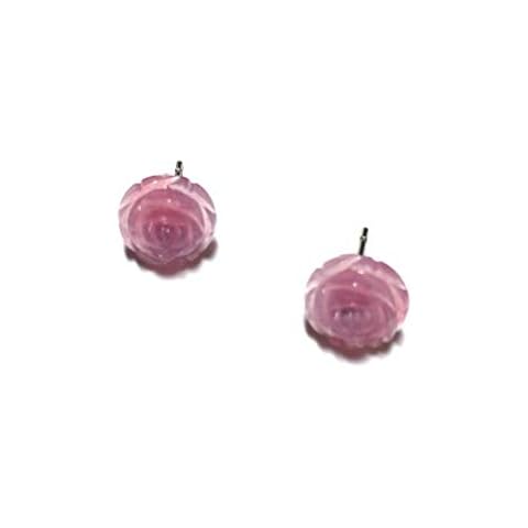 Violet Opal Rose Studs | vintage lucite floral post earrings Cover