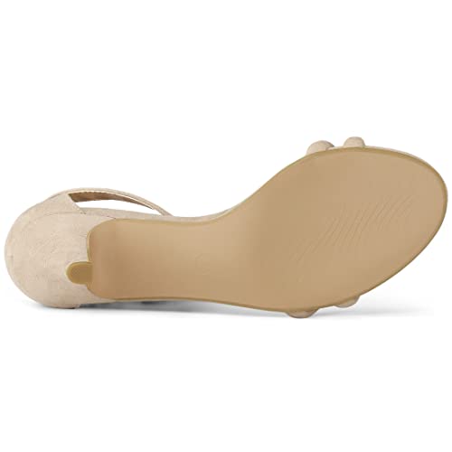 Allegra K Allegra K Women's Kitten Heel Ankle Strap Beige Sandals - 9 M US