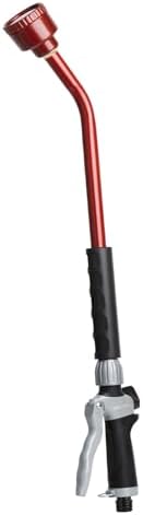 RESTMO 62cm Gießstab Metall, Lang Gartenbrause mit Stiel, Giessstab | sanfter Dusche und Durchflusskontrolle, Ideal für hängende Körbe, Sträucher, Pflanzen, Blumen und Rasen, Rot