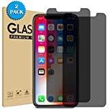 2 Pack 6.5 inch Privacy Screen Protector for iPhone Xs Max,Full Coverage Anti Spy Tempered Glass,Premium,Extra Clear,9H Hardness,3D Touch,Bubble Free,Anti-Scratch,Case Friendly (0.26mm)