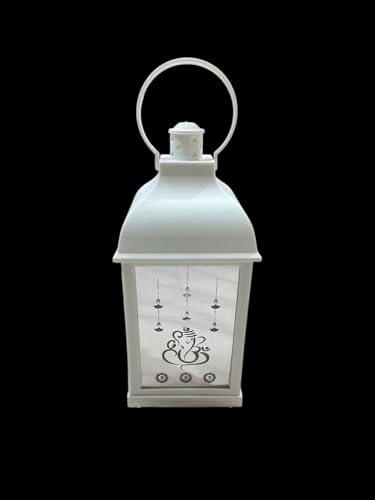Image of Antique LED Mandir Lantern Hurricane Lamp - Flameless & Smokeless Acrylic Tent Light, Wall Hanging Candle Holder for Home, Living Room, Camping Decor (Yellow) | Popo Toys
