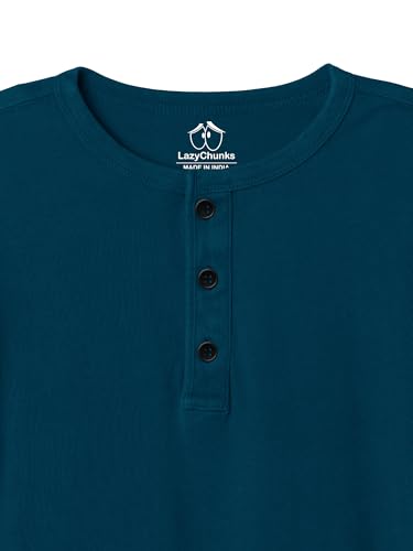 Image of LAZYCHUNKS T-Shirt for Men|Plain Henley Full Sleeve T Shirt|Cotton Blend T Shirt for Men|Men's T-Shirt|Tshirt for Men Stylish|T-Shirts for Men Regular Fit.