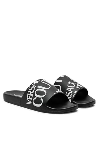 VERSACE JEANS COUTURE Black Mens Signature Logo Pool Slide-10 for Mens2