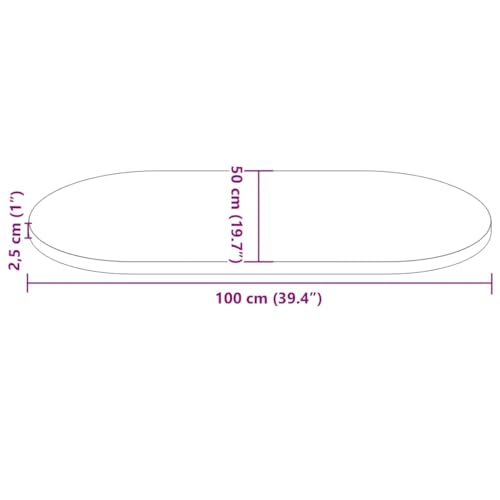 Dessus de table de remplacement ovale en pin massif rustique - 7