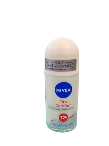 Nivea Roll On Women 50ml (Pack of 3) Dry Comfort Anti-Perspirant Deodorant Maximum Effective 48-hour Sweat Protection Limiting Bacterial Spread with DryPlus System, includes Minerals