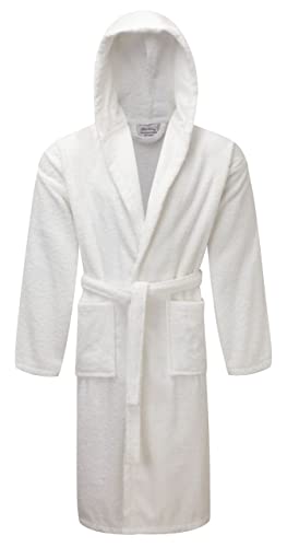 Beddings Direct Hooded Dressing Gown - Terry Towelling Bathrobe f...