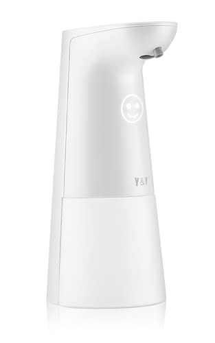 Y&Y ソープディスペンサー 自動 泡 ハンドソープ ノータッチ オートディスペンサー 半透明ボトル 250ml センサー コードレス 電池式 ホワイト