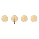 BESTYASH 4piezas Ventilador De Mano De Bambú Portátil Para Verano Abanico Decorativo Ligero Para Fiestas y Playa Para Adultos