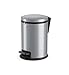 Produktbild Hailo Pure S Mülleimer | 1x3 Liter | Deckel mit Soft Close Absenkautomatik | Stahlblech | Müllbeutel-Klemmringsystem | Tragegriff | Mülleimer Bad rund | Badezimmer Mülleimer made in Germany | silber