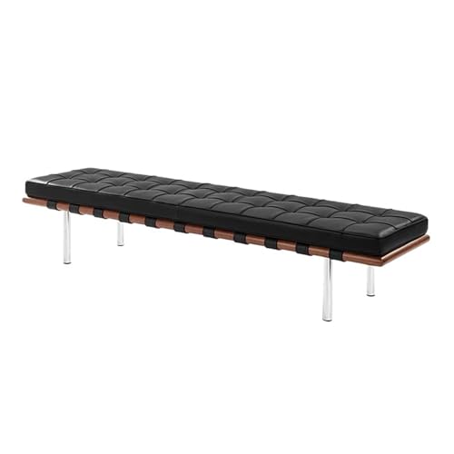 Banc de rangement en cuir pour chambre à coucher moderne noir capitonné ottoman simple en bois siège d'entrée XL canapé-lit extrémité de lit meubles USA...