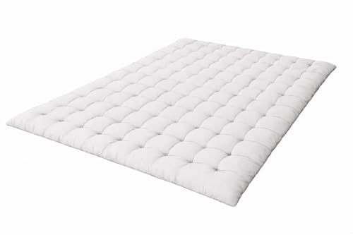 Image of ATOOTFUSION Soft Cotton Quilt | Foldable Light Weight Filled Single Firm Cotton Quilt Mattress| Gadda (Solid Coloured, Sleeping Capacity, 6 x 6 ft or 72 x 72 Inches) Double Bed (White)