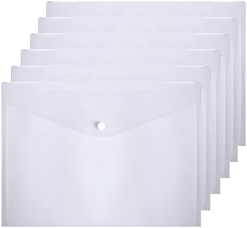 Plastic Wallets A4 Clear Folders Document Files Popper Wallets with Button 36 Pack