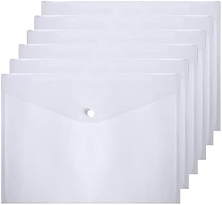 Plastic Wallets A4 Clear Folders Document Files Popper Wallets with Button 36 Pack
