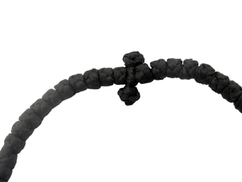 Handmade Christian Orthodox Komboskoini, Prayer Rope Thin Knots Black - 5605 #TOP3