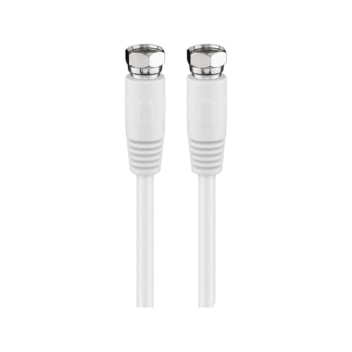 Goobay 50738 Cable de conexión satélite SAT (conector F macho a conector F macho) 2,5m blanco