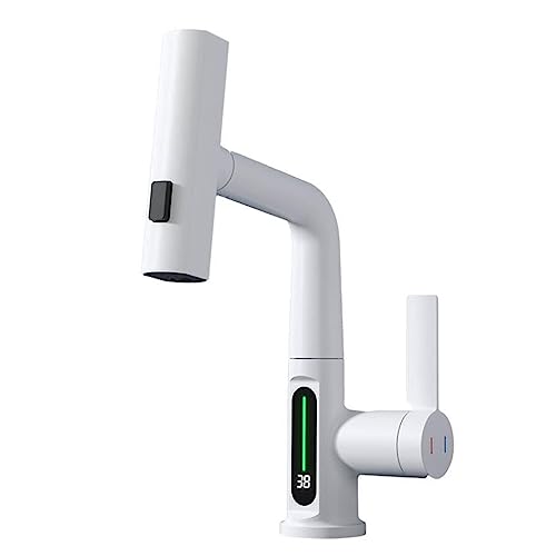 Robinet de douche LED pour lavabo moderne de salle de bain avec jet de pluie et mitigeur