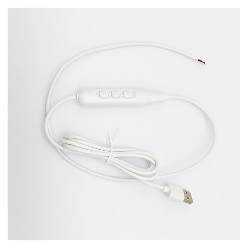Variateur USB 5V à 3 boutons avec câble d'extension blanc pour ruban LED DIY - 5