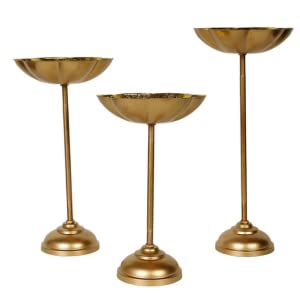 Image of Decorative Urli Bowl Tealight Holder Stand | Urli Stand Set of 3 for Decoration | Floating Diya Stand Home Decor Decorative Showpiece | Urli Bowl for Diwali and Pooja (Set of 3)
