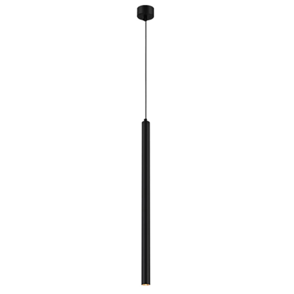 Lámpara de tubo larga LED colgante de aluminio de 3W cilíndrica negra para barra