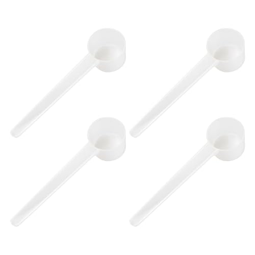 Chstarina 4 Piezas Cucharas Medidoras Plastico, Cuchara Dosificadora, 5g, Transparente, Scoop Cuchara con Escala, Cuchara Medidora Gramos, Cuchara Medidor para Proteína, Cocina, Café