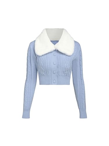 CIDER Romantic Cable Knit Crop Jacket