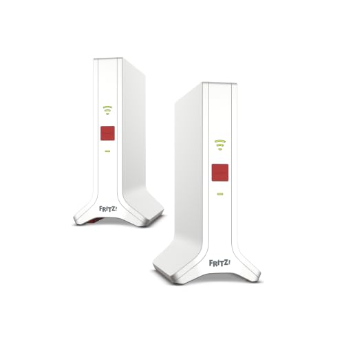 FRITZ! Mesh Wi-Fi Set 4200, Confezione da 2 FRITZ! Repeater 3000AX, Soluzione Mesh fino a 4 stanze, WiFi 6 Triband fino a 4.200 Mbps, 2 LAN Gigabit, interfaccia in Italiano