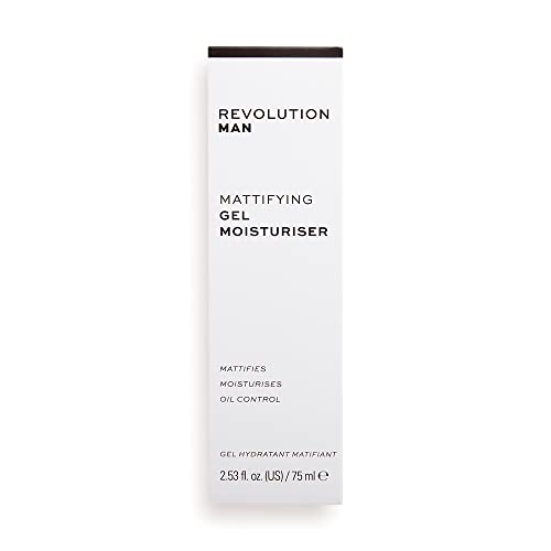 Revolution Man Mattifying Gel Moisturiser Perfect For Oil Control, Reduce Pores & Prevent Breakouts Lightweight Gel For All Skin Type