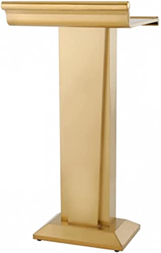 Leggio curvo in metallo – Podio portatile da pavimento per chiesa, matrimoni, uffici ed eventi, 56,5 x 52,5 cm