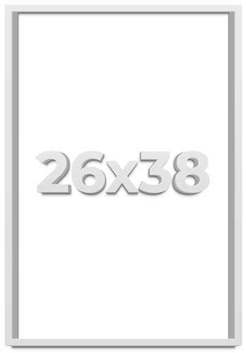 26x38 Shadow Box White Display Frame | 2 Inches Deep | 1 Inch Moulding Width | Solid Wood | Includes Shatter Resistant Acrylic Plexiglass, Acid Free Backing and Hanging Hardware