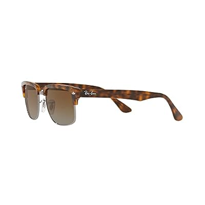 Ray-Ban Men's RB4190 Polarized Square Sunglasses, Demi Gloss Havana, 52mm