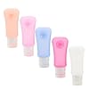 DECOMELODY Lot de 5 Flacons de Maquillage en Silicone 89 Ml avec Ventouse Distributeurs de Gel Nettoyant Rechargeables Flacons Secondaires Compacts pour Voyage et Soins Couleur Aléatoire
