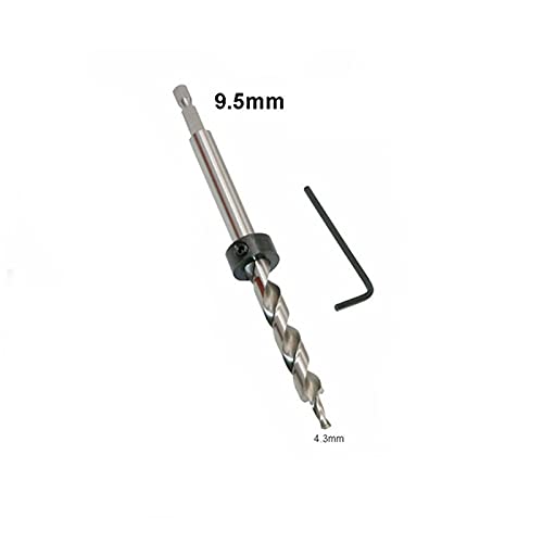 Miniatura 4 de Acxico Juego de 2 brocas hexagonales de 38 pulgadas (0.374 in) para agujero de bolsillo, kit de guía de plantilla