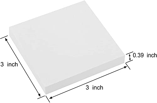 White Sticky Notes 6 Pads 3 X 3 Inch 100 Sheets/Pad Self-Stick Notes Pads 600 Sheets Total