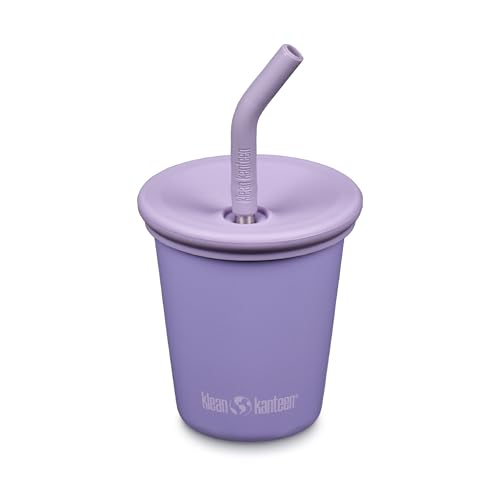Klean Kanteen 10oz Kid's Cup with Straw Lid - Paisey Purple