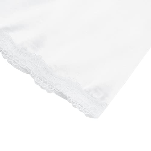 Women Half Slip Soft Satin Half Slip Lace Long Underskirt Half Slips For Under Dresses White/Black/Beige S-Xxl (White, X-Large) #TOP5